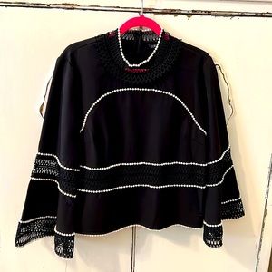 Dressy black top with pearls